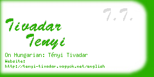 tivadar tenyi business card