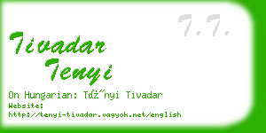 tivadar tenyi business card